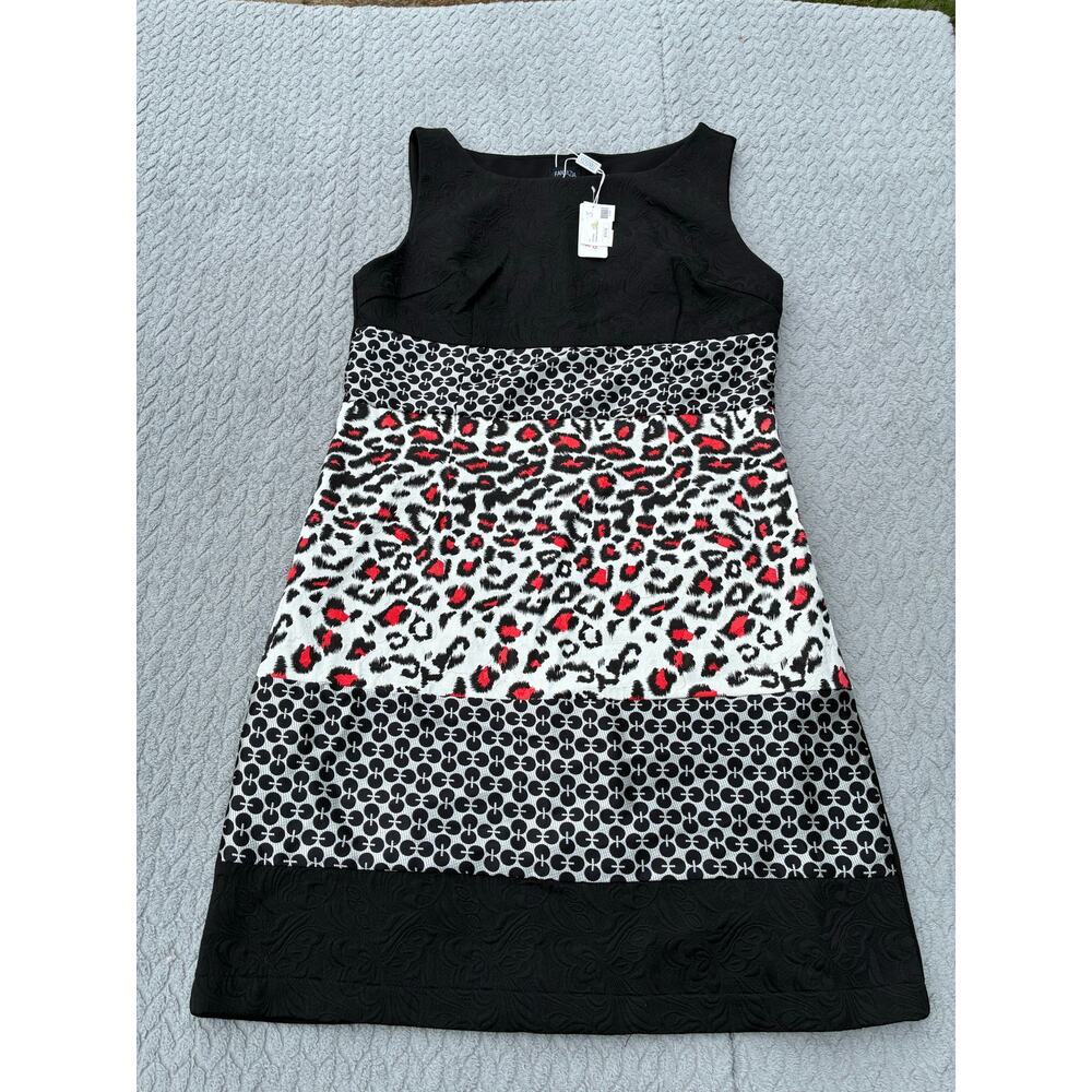 Fantazia Sleeveless Black Cocktail Dress NWT Size S Textured Jacquard Party